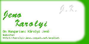 jeno karolyi business card